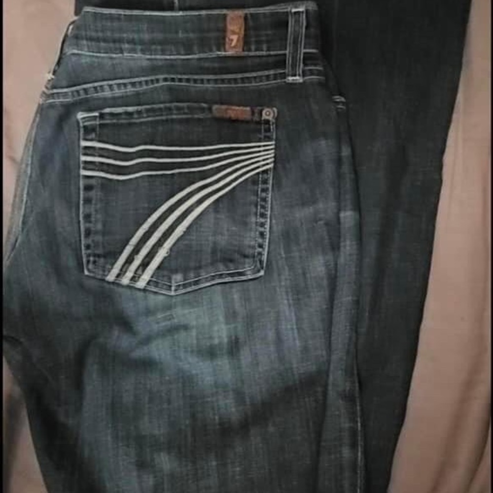 7 For all man kind Jeans size 32, run a little small.